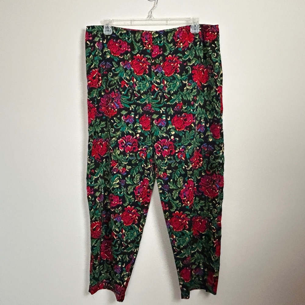 Vintage‎ Victoria's Secret Gold Label Black Floral Pajama Lounge Pants Size M
